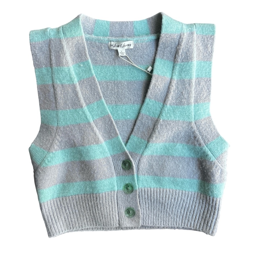 NWT For Love And Lemons Maud Cropped Sweater Vest - Picture 2 of 6